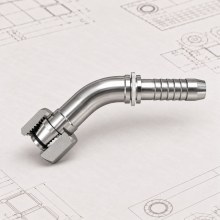 Kenar Yüksüklü Metrik 24° Döner Somunlu Dirsek 45° S Tip 3/8" · M18x1.5
